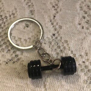Dumbell weight lifter-charm key ring
